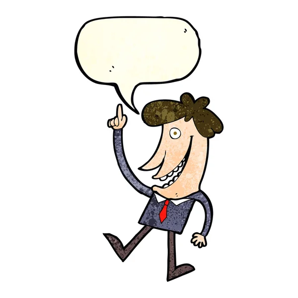 Hombre de dibujos animados con idea con burbuja de habla — Vector de stock