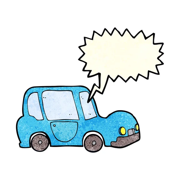 Cartoon car with speech bubble — Stock Vector