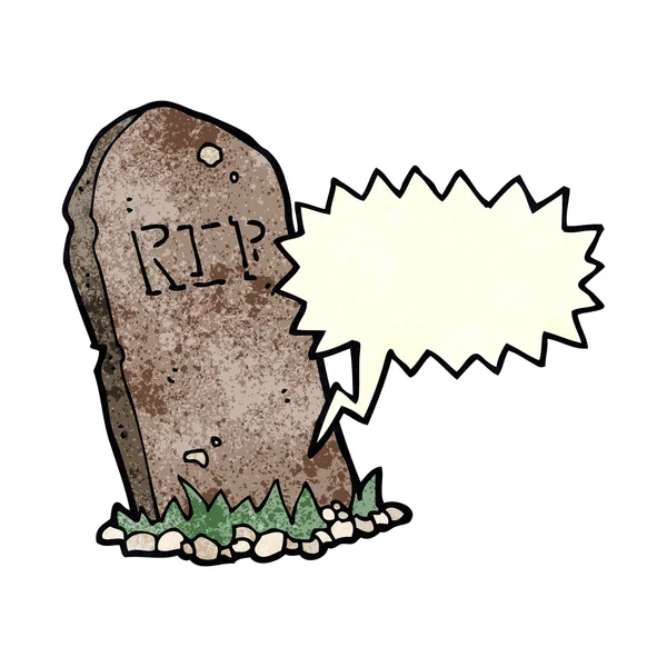 Cartoon grave assustador com bolha de fala — Vetor de Stock