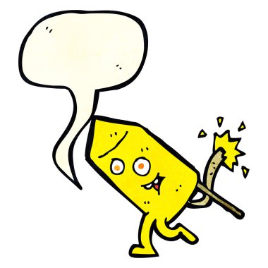 Konuşma baloncuklu komik havai fişek karakteri