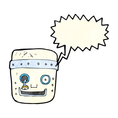 çizgi film robot kafa ile konuşma balonu
