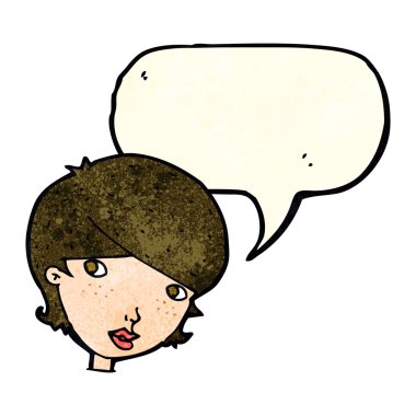 çizgi film dostu kadınla konuşma balonu