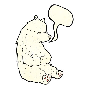 sevimli çizgi kutup ayısı ile konuşma balonu