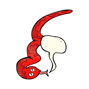 çizgi film tıslayan yılan konuşma kabarcığı ile