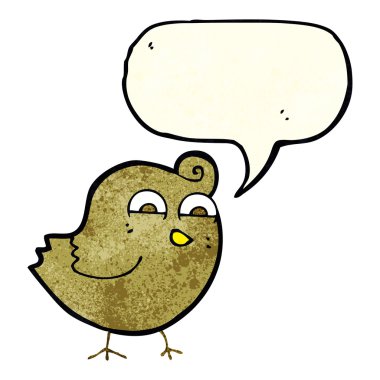 karikatür komik kuş ile konuşma balonu