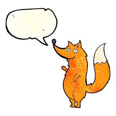 Fox ile konuşma balonu sallayarak çizgi film