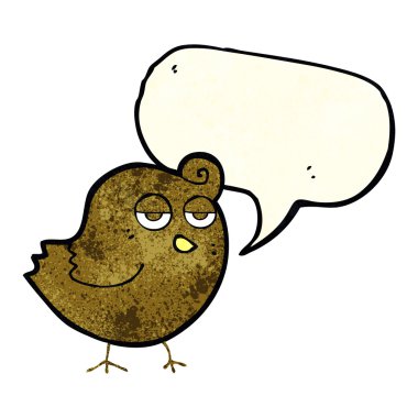 Konuşma baloncuklu çizgi film kuşu