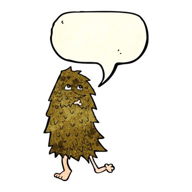 Konuşma baloncuklu çizgi film canavarı