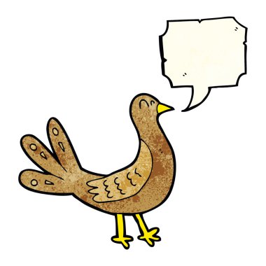 Konuşma baloncuklu çizgi film kuşu