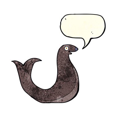 çizgi film mutlu fok ile konuşma balonu