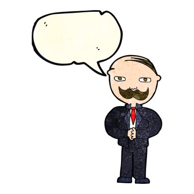 Konuşan bıyıklı yaşlı adam çizgi filmi.