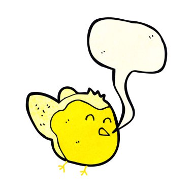 Konuşma baloncuklu çizgi film kuşu