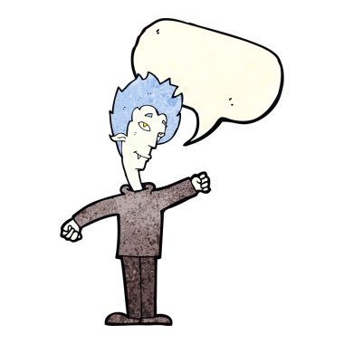 Konuşma baloncuğu olan bir vampir.