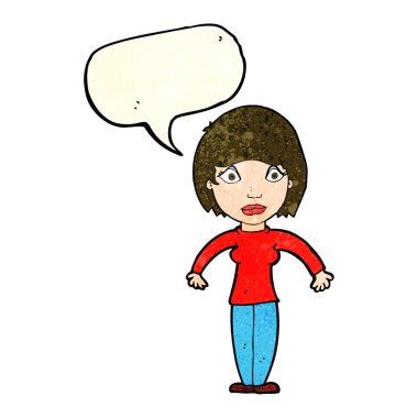 Karikatür, konuşma balonlu kadını şaşırttı.