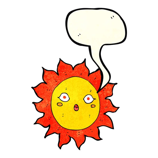 Dessin animé soleil avec bulle de parole — Image vectorielle