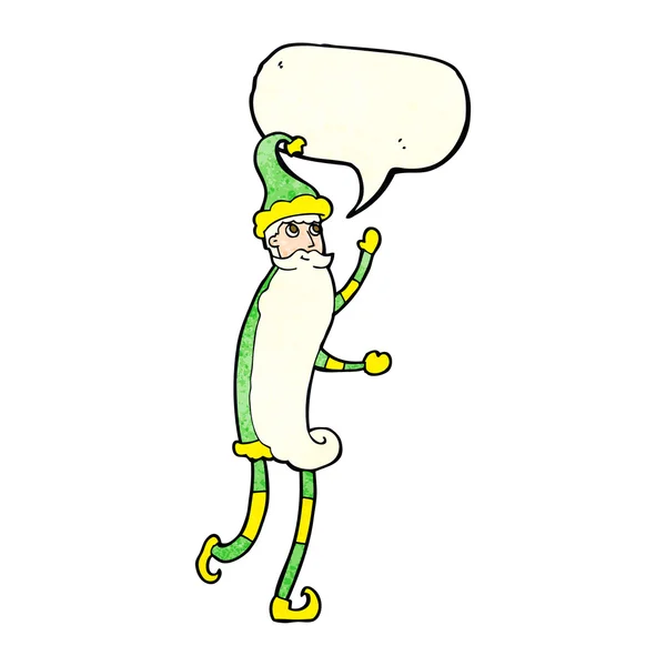 Cartoon skinny santa with speech bubble — Stock Vector