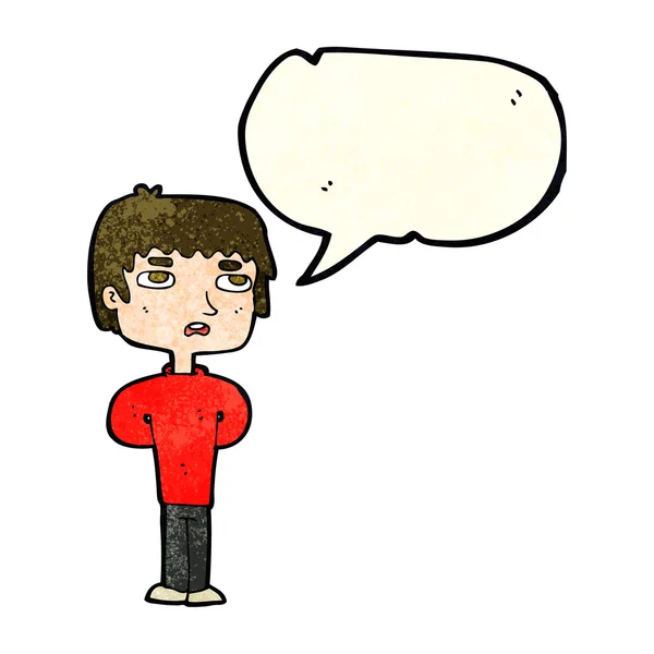 Мультфильм о несчастном человеке с пузырем речи — стоковый вектор