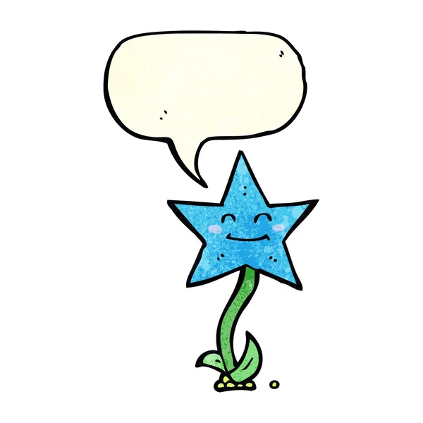 Cartoon Star Blume mit Sprechblase — Stockvektor