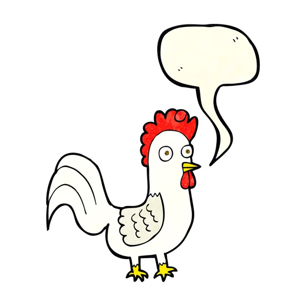 Cartoon rooster with speech bubble — Stock Vector