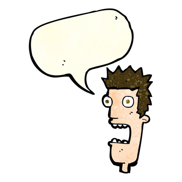 Cartoon geschokt iemands gezicht met tekstballon — Stockvector