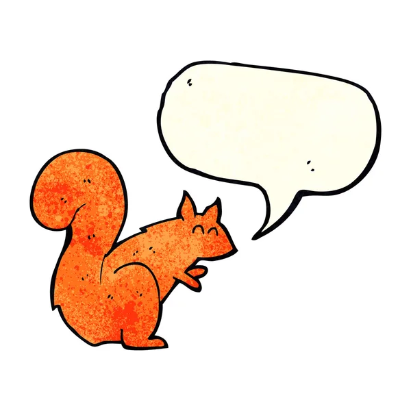 Dibujos animados ardilla roja con burbuja de habla — Archivo Imágenes Vectoriales