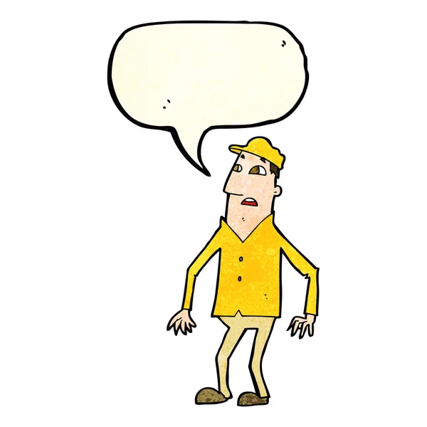 Dibujos animados sorprendido hombre con la burbuja del habla — Archivo Imágenes Vectoriales