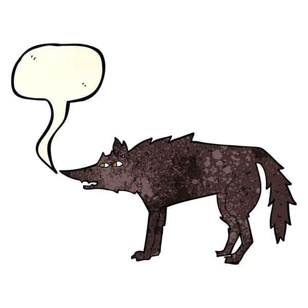 Cartoon Wolf mit Sprechblase — Stockvektor