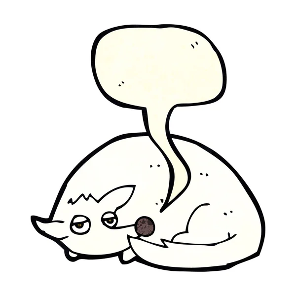 Dessin animé bouclé chien avec bulle de parole — Image vectorielle