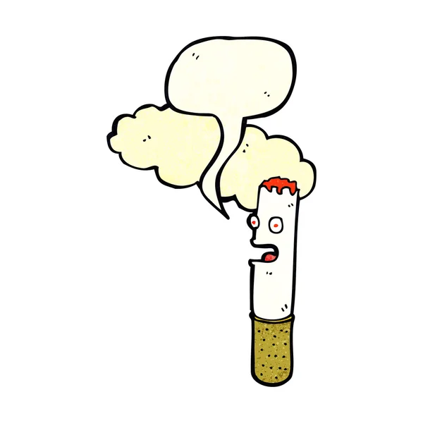 Cigarette de dessin animé avec bulle de parole — Image vectorielle