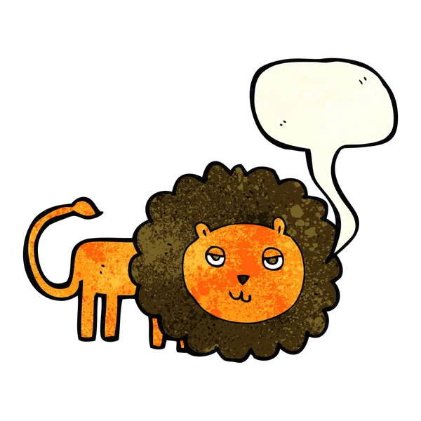 Cartoon lion with speech bubble — Stock Vector