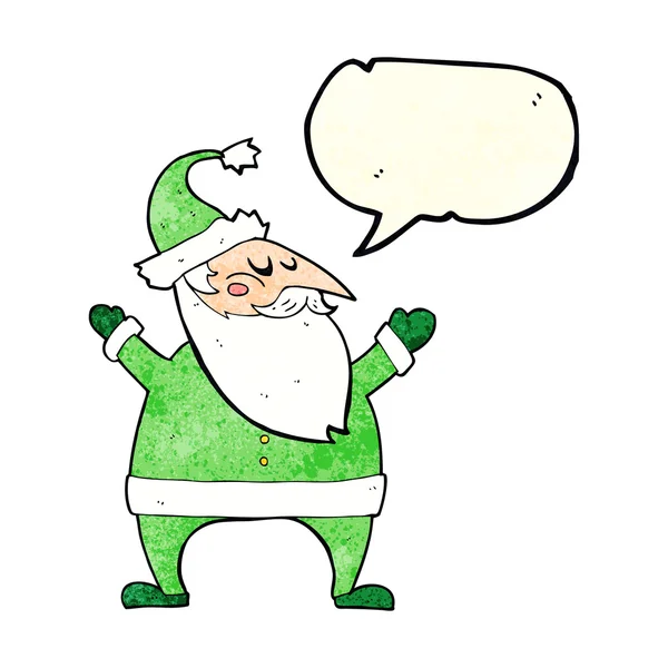 Cartoon santa claus met spraakbel — Stockvector