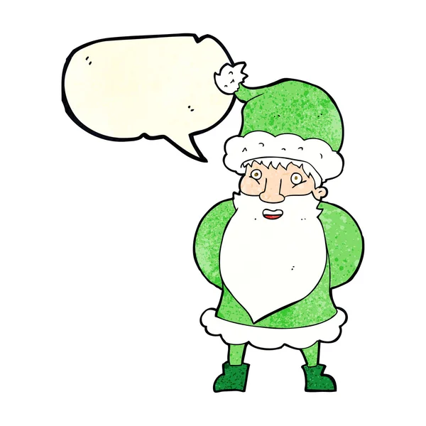 Dibujos animados Santa Claus con burbuja de habla — Vector de stock