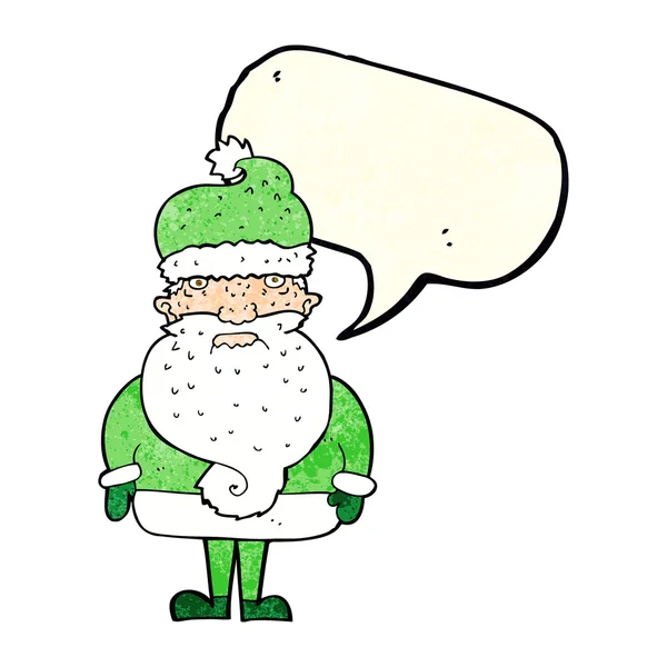 Dessin animé santa claus avec bulle de parole — Image vectorielle