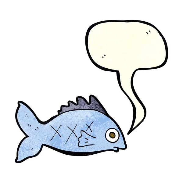 Ryba z kreskówki z bańki mowy — Wektor stockowy