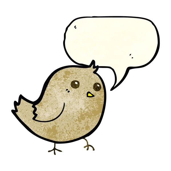 Oiseau de dessin animé avec bulle de parole — Image vectorielle