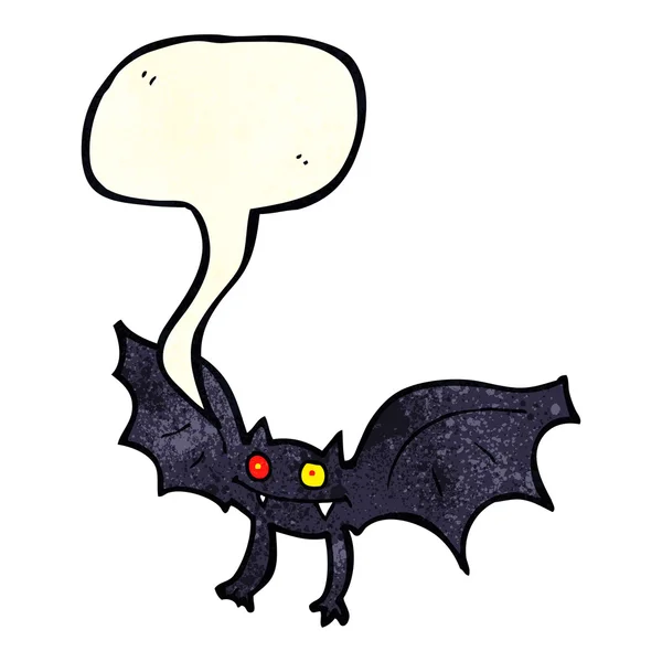 Cartoon-Vampirfledermaus mit Sprechblase — Stockvektor