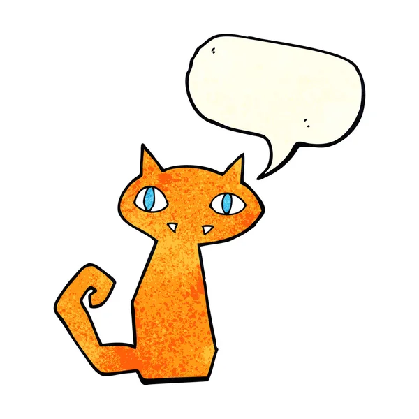 Gato de dibujos animados con burbuja de habla — Archivo Imágenes Vectoriales
