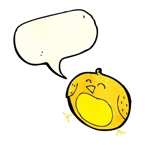 Pássaro dos desenhos animados com bolha de fala — Vetor de Stock