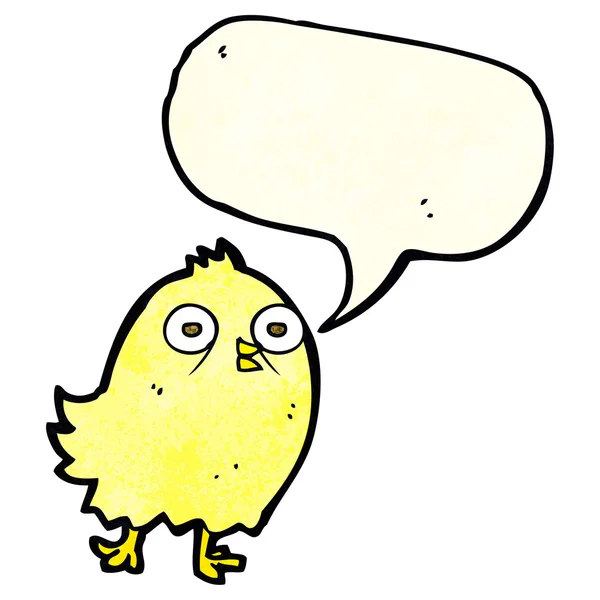 Vicces rajzfilm madár beszéd buborék — Stock Vector