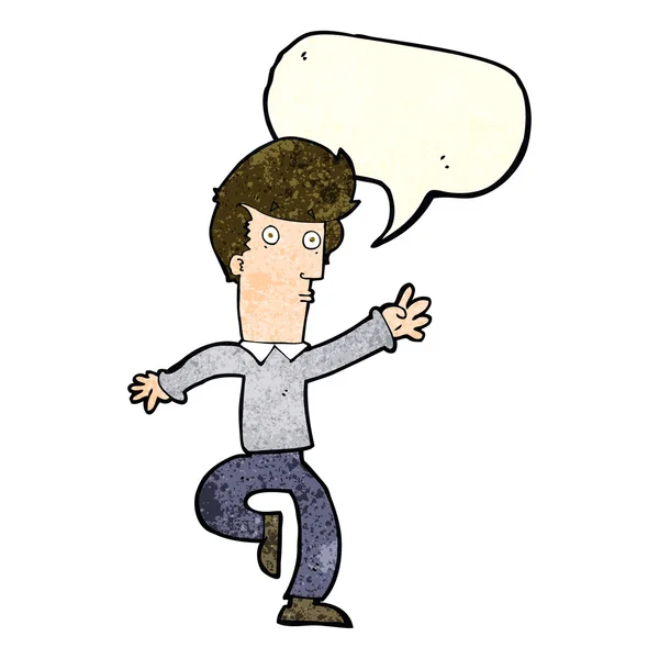 Cartoon apressando o homem com bolha de fala — Vetor de Stock