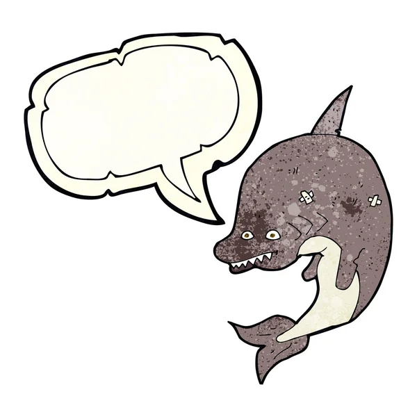 Καρχαρίας κινουμένων σχεδίων με φούσκα ομιλία — Διανυσματικό Αρχείο