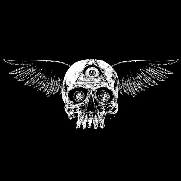 winged skull illustration