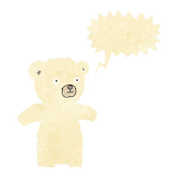 Urso polar bonito desenhos animados com bolha de fala — Vetor de Stock