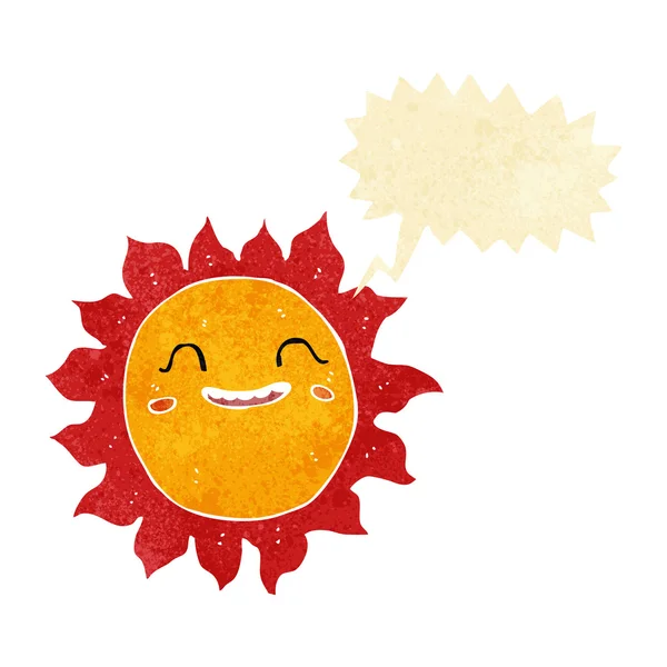 Dibujos animados sol feliz con burbuja de habla — Archivo Imágenes Vectoriales