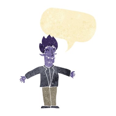 karikatür mutlu vampirle konuşma balonu