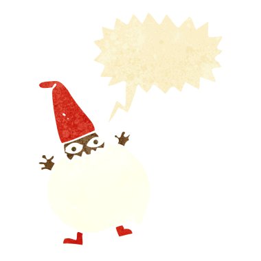 konuşma balonlu küçük noel baba çizgi filmi