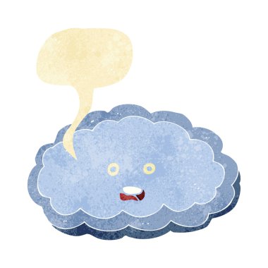 Konuşma baloncuklu karikatür dekoratif bulut