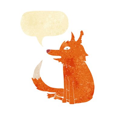 konuşma balonu ile oturup çizgi film fox