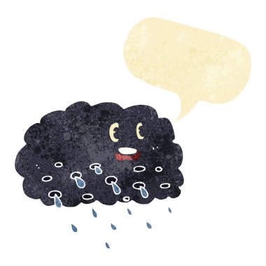 Konuşma baloncuklu çizgi film yağmur bulutu