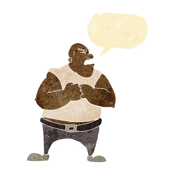 Hombre violento de dibujos animados con burbuja de habla — Archivo Imágenes Vectoriales